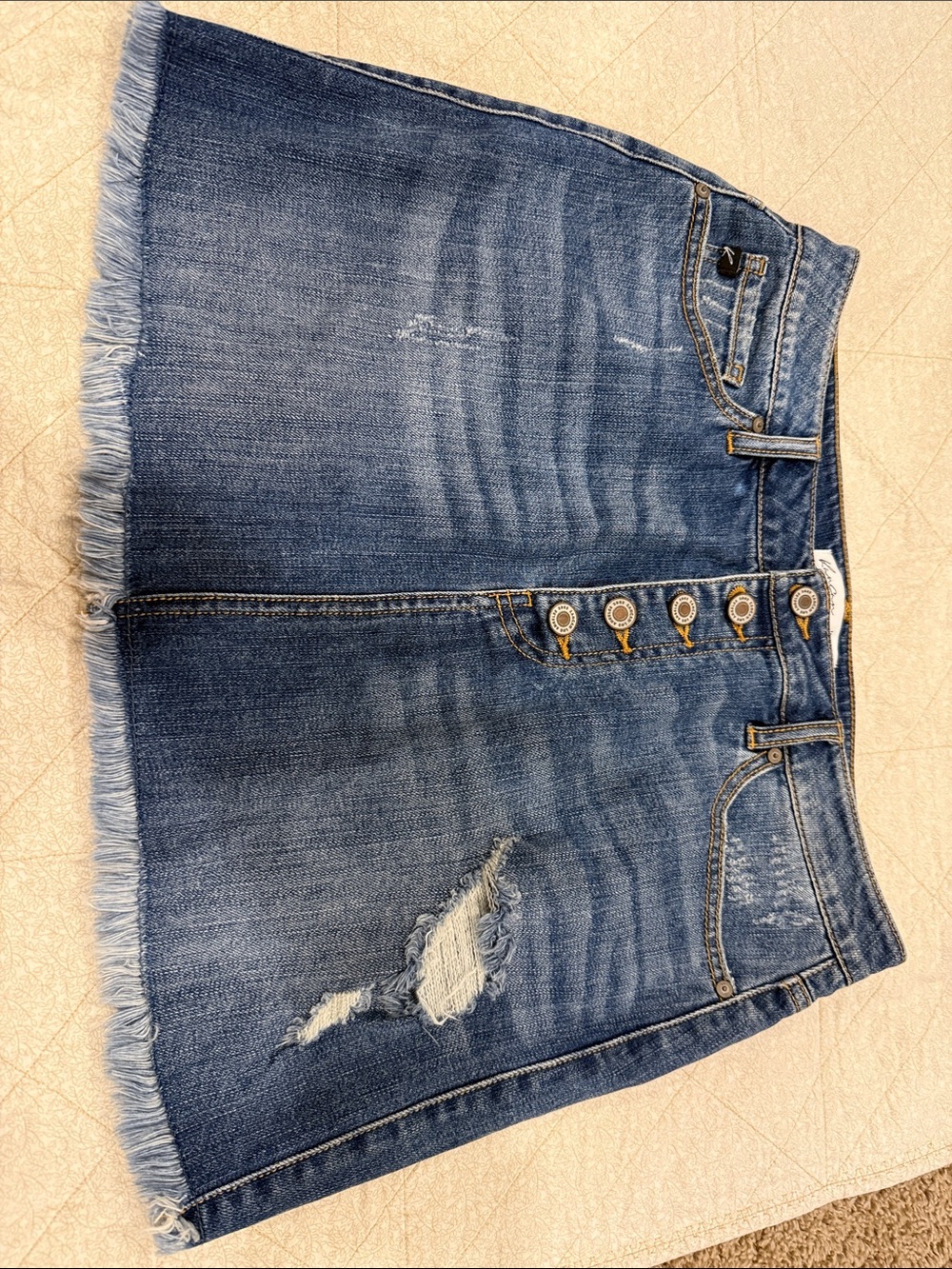 Kankan exclusively for Maurices Blue Denim Skirt with Contrast Topstitching